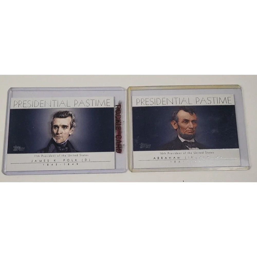 (5) Lot 2004 Topps Presidential Pastime AMBRAHAM LINCOLN & JAMES POLK